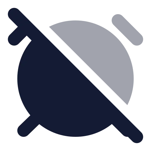 Alarm Clock Off Icon in Bulk Rounded style