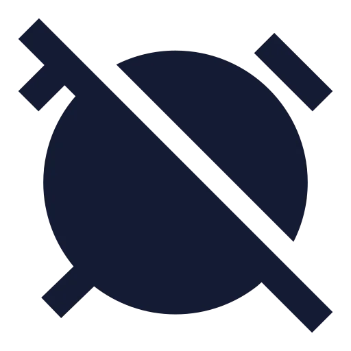 Alarm Clock Off Icon in Solid Sharp style