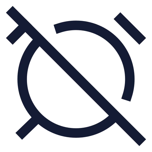 Alarm Clock Off Icon in Stroke Sharp style