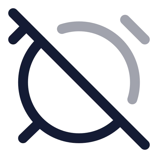 Alarm Clock Off Icon in Twotone Rounded style
