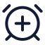 Alarmclockplus icon with stroke rounded style