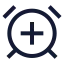 Alarmclockplus icon with stroke sharp style