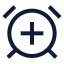Alarmclockplus icon with stroke sharp style