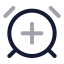 Alarmclockplus icon with twotone rounded style