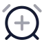 Alarmclockplus icon with twotone rounded style
