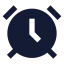Alarmclock icon with solid sharp style