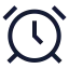 Alarmclock icon with stroke sharp style