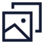 Album icon with stroke sharp style