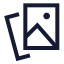 Album icon with stroke sharp style