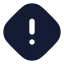 Alertdiamond icon with solid rounded style