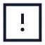 Alertsquare icon with stroke sharp style