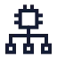 Algorithm icon with stroke sharp style