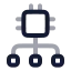 Algorithm icon with twotone rounded style