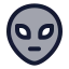 Alien icon with duotone standard style