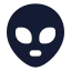 Alien icon with solid rounded style