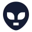 Alien icon with solid sharp style