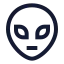 Alien icon with stroke sharp style
