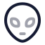 Alien icon with twotone rounded style