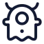 Alien icon with stroke rounded style