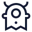 Alien icon with stroke sharp style