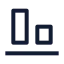 Alignbottom icon with stroke sharp style