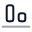 Alignbottom icon with twotone rounded style