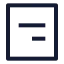 Alignboxmiddleright icon with stroke sharp style