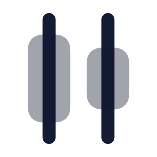 Align Horizontal Distribute Center Icon in Bulk Rounded style