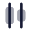 Alignhorizontaldistributecenter icon with bulk rounded style