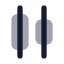 Alignhorizontaldistributecenter icon with bulk rounded style