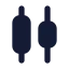 Alignhorizontaldistributecenter icon with solid standard style