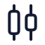 Alignhorizontaldistributecenter icon with stroke rounded style