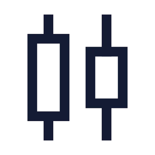 Align Horizontal Distribute Center Icon in Stroke Sharp style