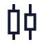 Alignhorizontaldistributecenter icon with stroke sharp style