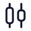 Alignhorizontaldistributecenter icon with stroke standard style