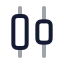 Alignhorizontaldistributecenter icon with twotone rounded style