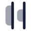 Alignhorizontaldistributeend icon with bulk rounded style