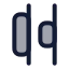 Alignhorizontaldistributeend icon with duotone rounded style