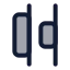 Alignhorizontaldistributeend icon with duotone standard style