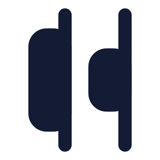 Align Horizontal Distribute End Icon in Solid Rounded style