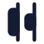 Alignhorizontaldistributeend icon with solid rounded style