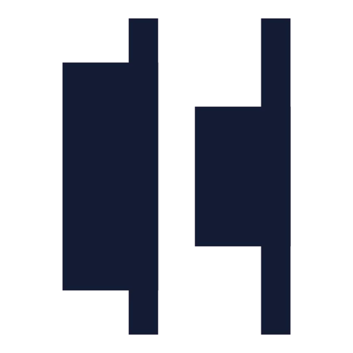 Align Horizontal Distribute End Icon in Solid Sharp style