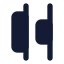 Alignhorizontaldistributeend icon with solid standard style