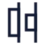 Alignhorizontaldistributeend icon with stroke sharp style