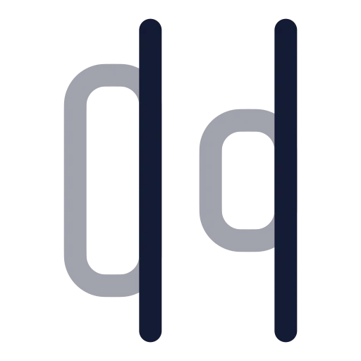 Align Horizontal Distribute End Icon in Twotone Rounded style