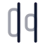 Alignhorizontaldistributeend icon with twotone rounded style