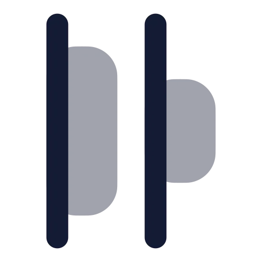 Align Horizontal Distribute Start Icon in Bulk Rounded style