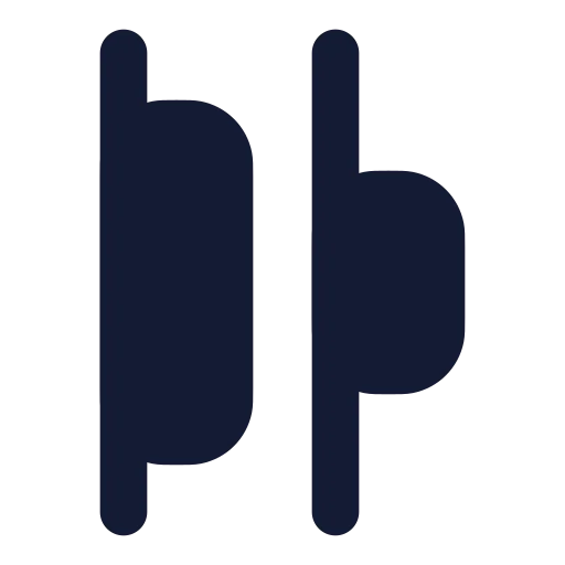 Align Horizontal Distribute Start Icon in Solid Rounded style