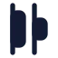 Alignhorizontaldistributestart icon with solid rounded style