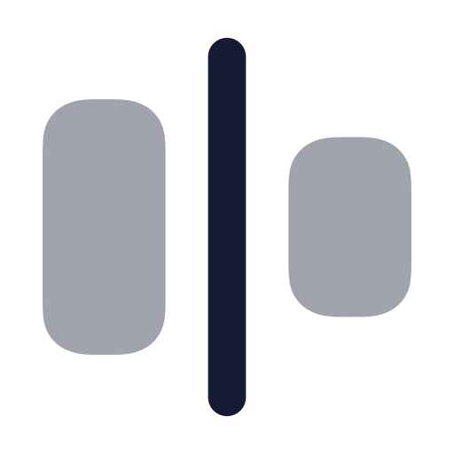 Align Horizontal Justify Center Icon in Bulk Rounded style